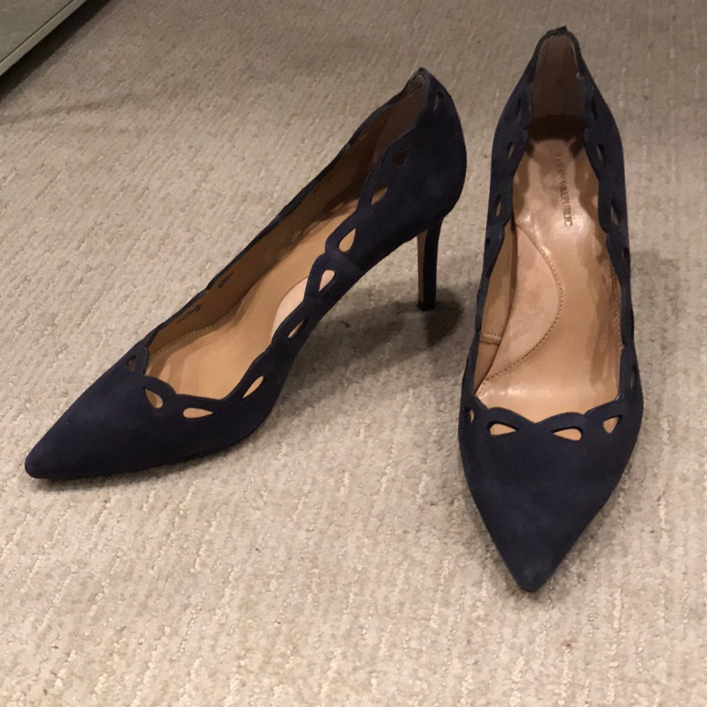 Navy blue suede Banana republic heels